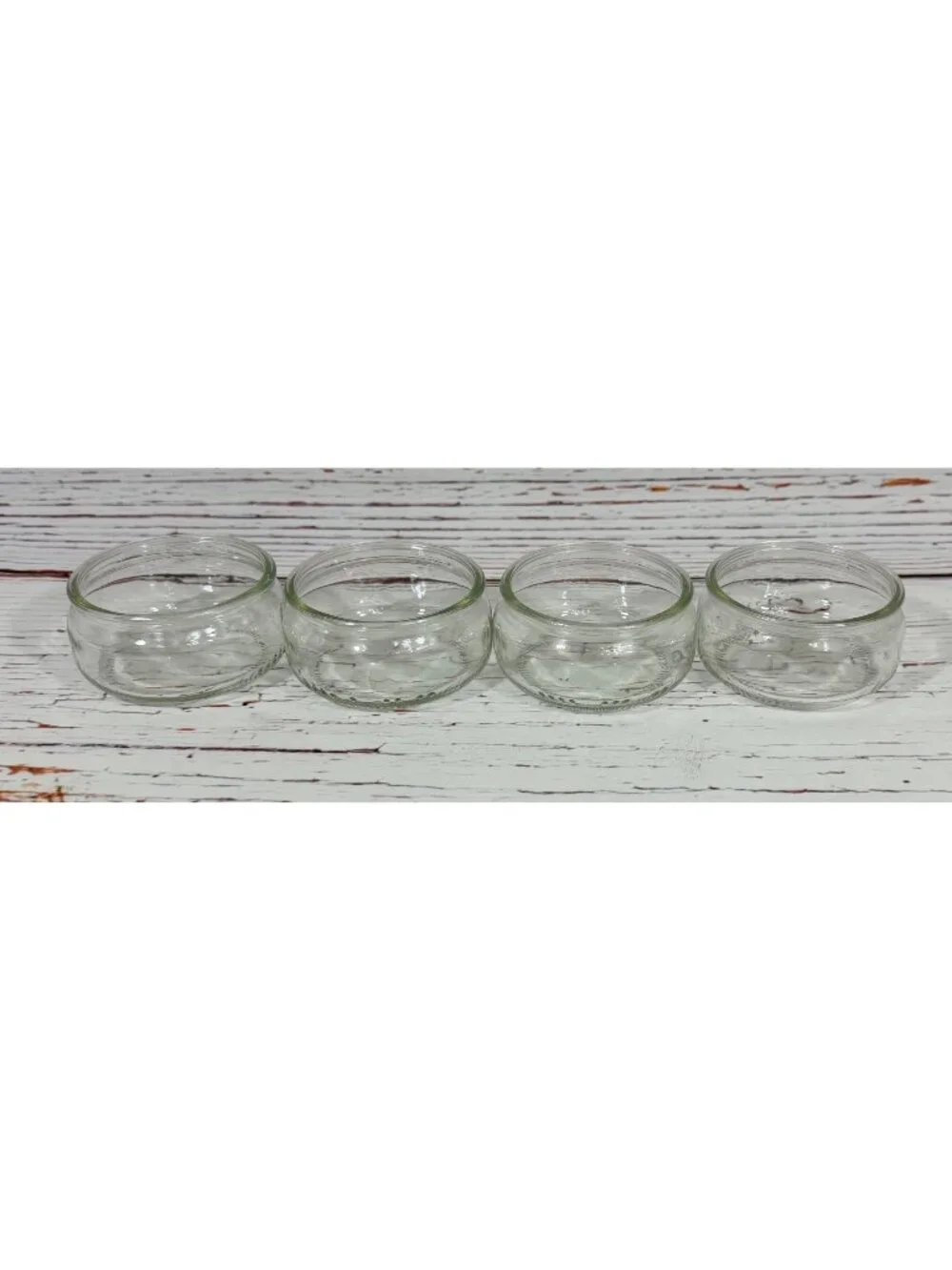 Clear Glass Dessert Ramekins Round Bowls 3.25” Set of 4 Condiments Or Prep Gü
